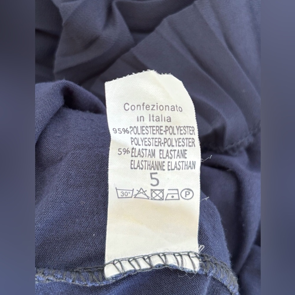 EUC Elegant Navy Blue Foldover Waist Pleated Sheer Maxi Skirt in Size Medium - Picture 4 of 6